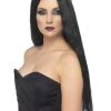 Smiffys Witch Wig-Black 61cm Long Accessories