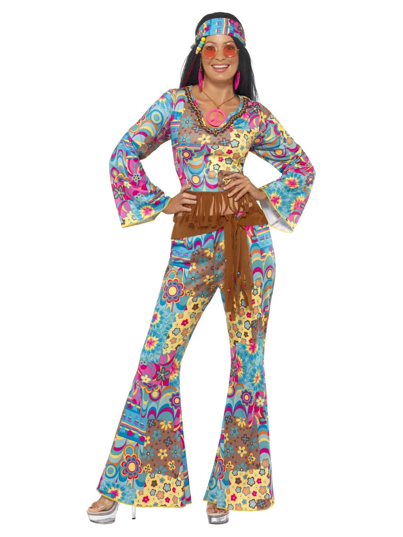 Smiffys Women's Hippie Flower Power Costume 3 Smiffys Women's Hippie Flower Power Costume