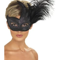 Smiffys Accessories Ornate Colombina Feather Mask