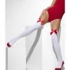 Smiffys Opaque Hold-Ups, White, With Red Bows Accessories