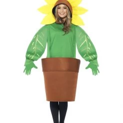 Smiffys Sunflower Costume, With Top With Attached Hood
