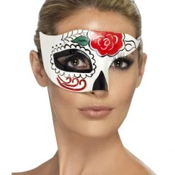 Smiffys Day Of The Dead Half Eye Mask Accessories