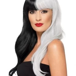 Smiffys Women's Deluxe Wig, Half & Half With Fringe