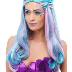 Smiffys Mermaid Wig With Pearls Accessories