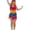 Smiffys Rainbow Pride 20s Flapper Dress, Multicolored