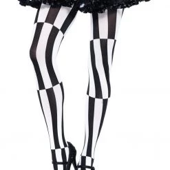 Legs Woven Opaque Striped Optical Illusion Pantyhose Accessories
